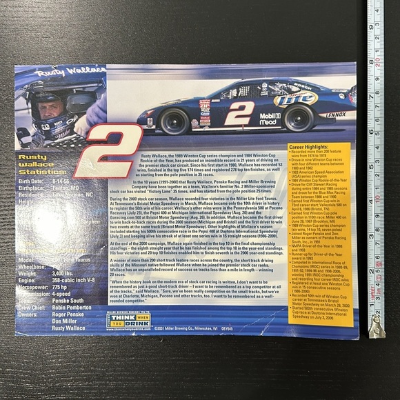 Rusty Wallace NASCAR #2 Driver Signed Photo - Picture 3 of 4